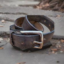 60  Vintage Redwing Mens Brown Leather Belt 60  Brass Buckle USA Made