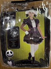 BRAND NEW Disney Child MEDIUM 8-10 Girls JACK SKELLINGTON Halloween Costume