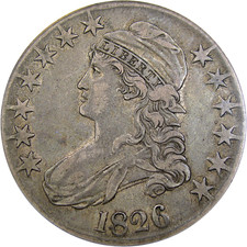 1826 50C ANACS VF30 CAPPED BUST ~ PERFECT ORIGINAL & LOOKS XF!