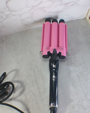 3 Barrel Curling Iron Wave Maker Hair Crimper Pink Black Dual Voltage