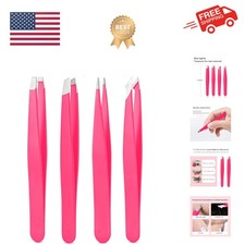 Tweezers Set, High Precision Stainless Steel Eyebrow Tweezers for Facial Hair...