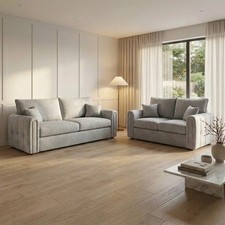 3+2 Seater Velvet Upholstered Sofa Set Couch Settee Armchair 2,3&5 Seater Corner