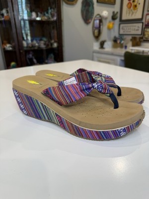 VOLATILE Purple Multi Serape Flip Flop Size 8 Excellent!!