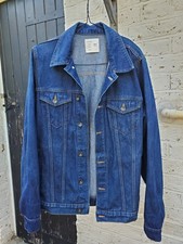 ZARA x Milicia Grafica Limited Denim Jacket Art Skull Print Dark Blue Trucker M