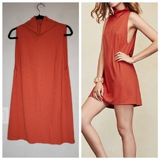 Reformation Cali Orange Ribbed  Jersey Sleeveless Mini Dress Size Small