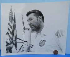 NASA PHOTO vtg Apollo 7 / Crew Commander SCHIRRA Astronaut / 8 x 10" B W