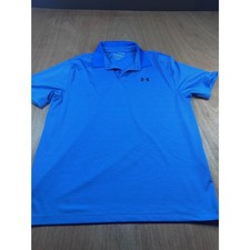 Under Armour Performance Polo Shirt Men  s XL Blue Striped Short Sleeve Golf