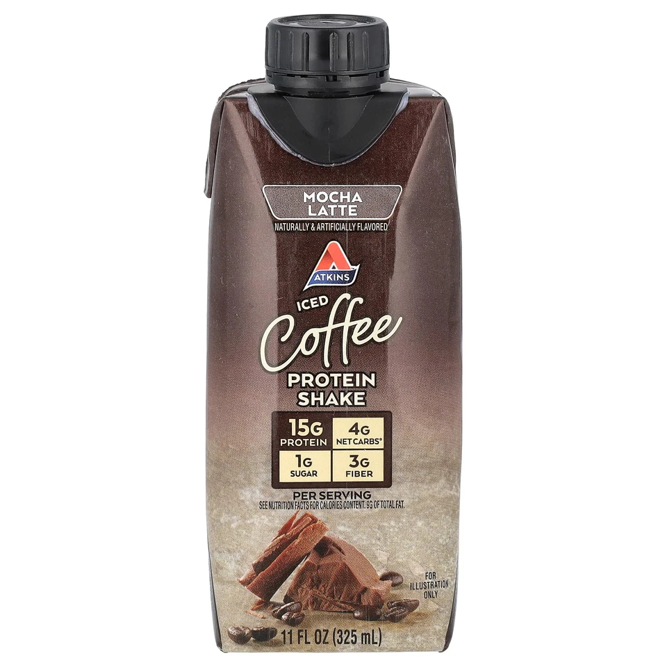 Batido de proteína de café helado, moca latte, 4 batidos, 11 fl oz (325 ml) cada uno Foto 3 de 3