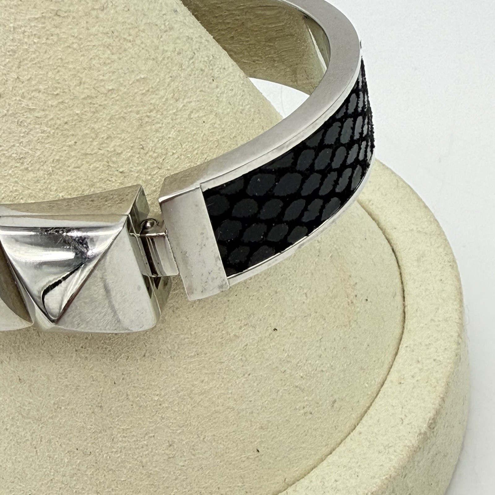 Michael Kors Hinge Bangle Bracelet Studded Snake … - image 3