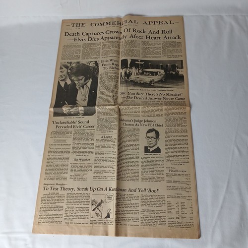 Elvis Presley Death Newspaper Commercial Appeal August 17, 1977 | eBay