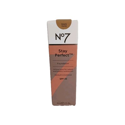 No7 Stay Perfect Foundation Medium Coverage SPF30 30ml 24h Wear DEEPLY HONEY