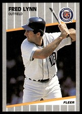Fred Lynn 1989 Fleer #138 Detroit Tigers MLB READ FREE SHIPPING AutographDen