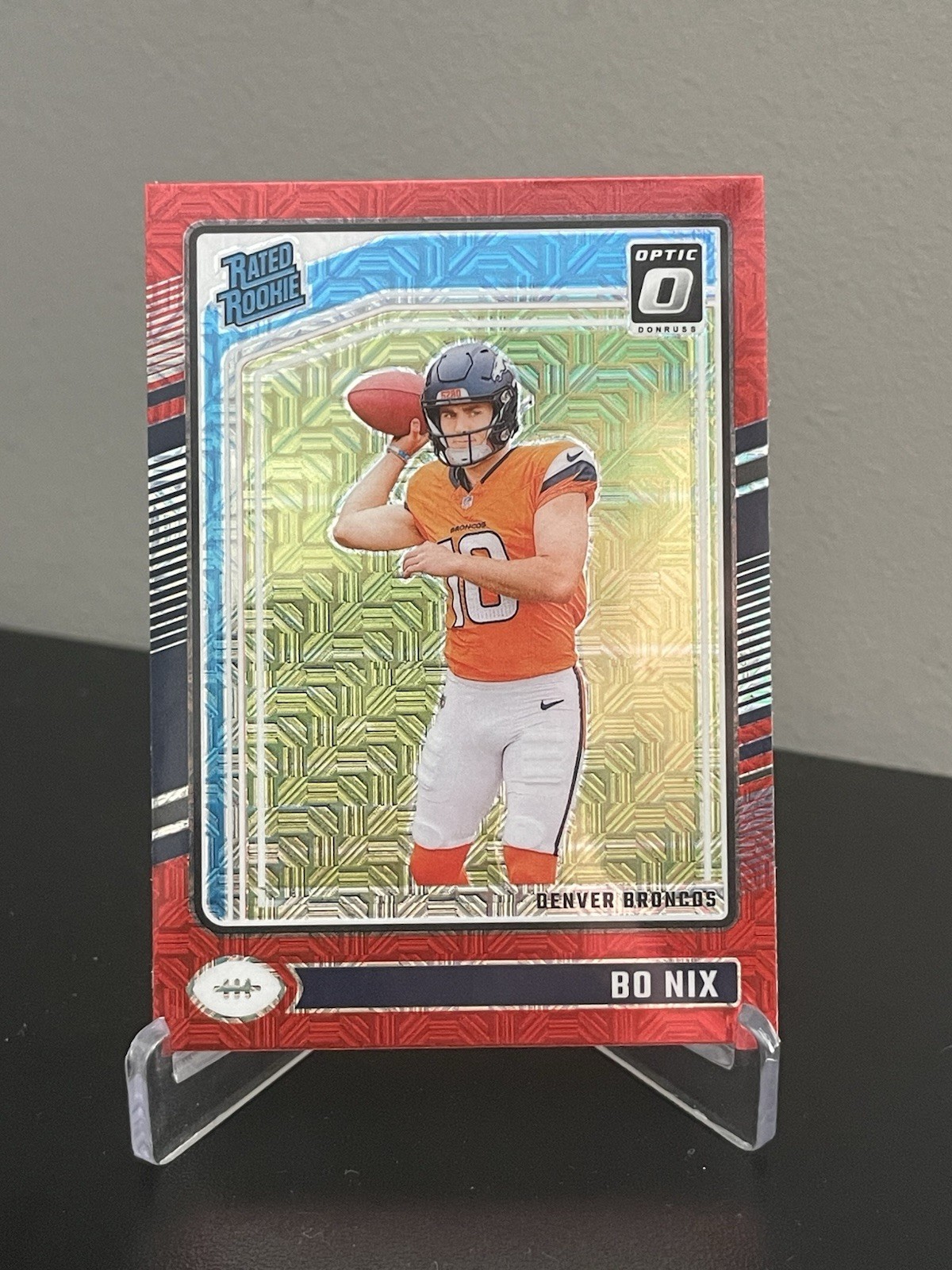 2024 Panini Donruss Optic - Rated Rookie Bo Nix #209 Red Mojo Prizm (RC)