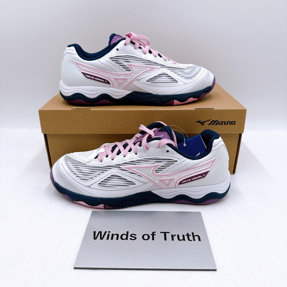 Mizuno Wave Medal 7 White Pink Purple 81GA231511 Table Tennis