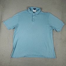 Peter Millar Polo Shirt Mens Size 2XL Blue Crown Crafted Cotton Short Sleeve 