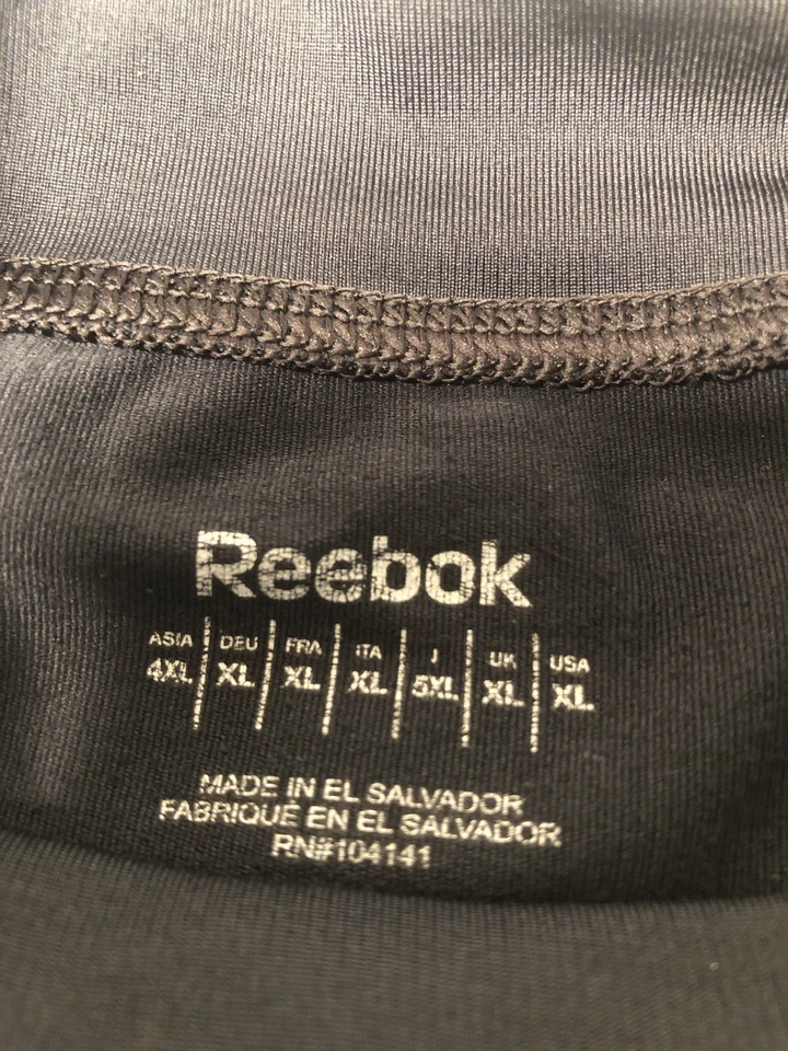 REEBOK thermal mock neck running shirt | XL With Graphic Sleeve Dark Navy Blue - Image 4 of 4