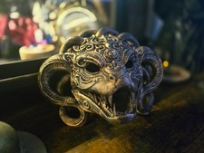 Baroque Serpent Mask - The Ebony Coil Art ornament display mask