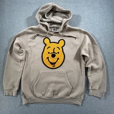 Disney Winnie the Pooh Knitted/Embroidered Face Pullover Hoodie Size Medium