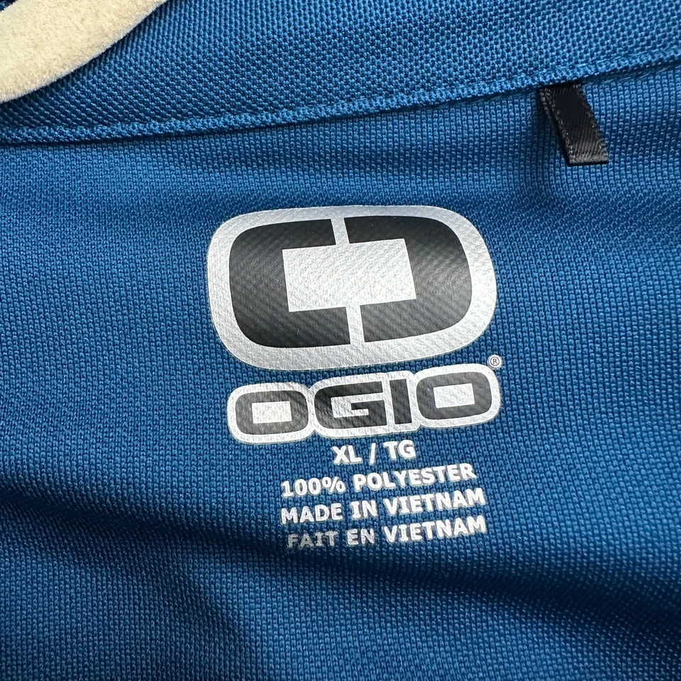 Camisa polo Ogio para mujer talla XL Fox logotipo deportivo azul atlético golf atletismo Foto 3 de 4