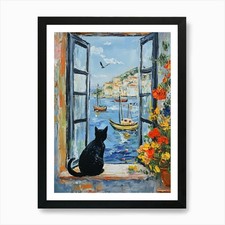 Cat At The Window 1 Art Print Framed Wall Art Poster Canvas Print Picture