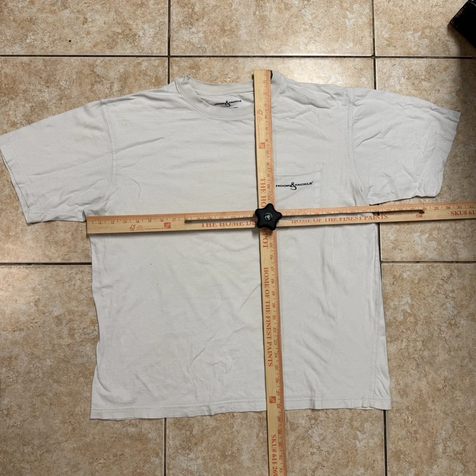 Camiseta de pesca de róbalo con gancho y aparejos camiseta de bolsillo gráfica blanca Foto 3 de 4