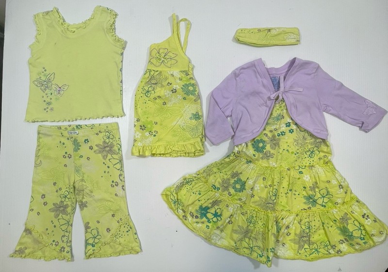 Naartjie Girls Citrus 100% Cotton Tank Dress Cardi Tunic Pant Headband 6Pc Set 4