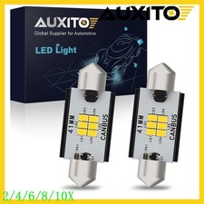 41MM LED Car Interior Inside Light Dome Trunk Map License Plate Lamp Bulb 2/10x