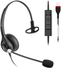 USB Headset with Microphone for PC Noise Cancelling  Volume Control USB Headset