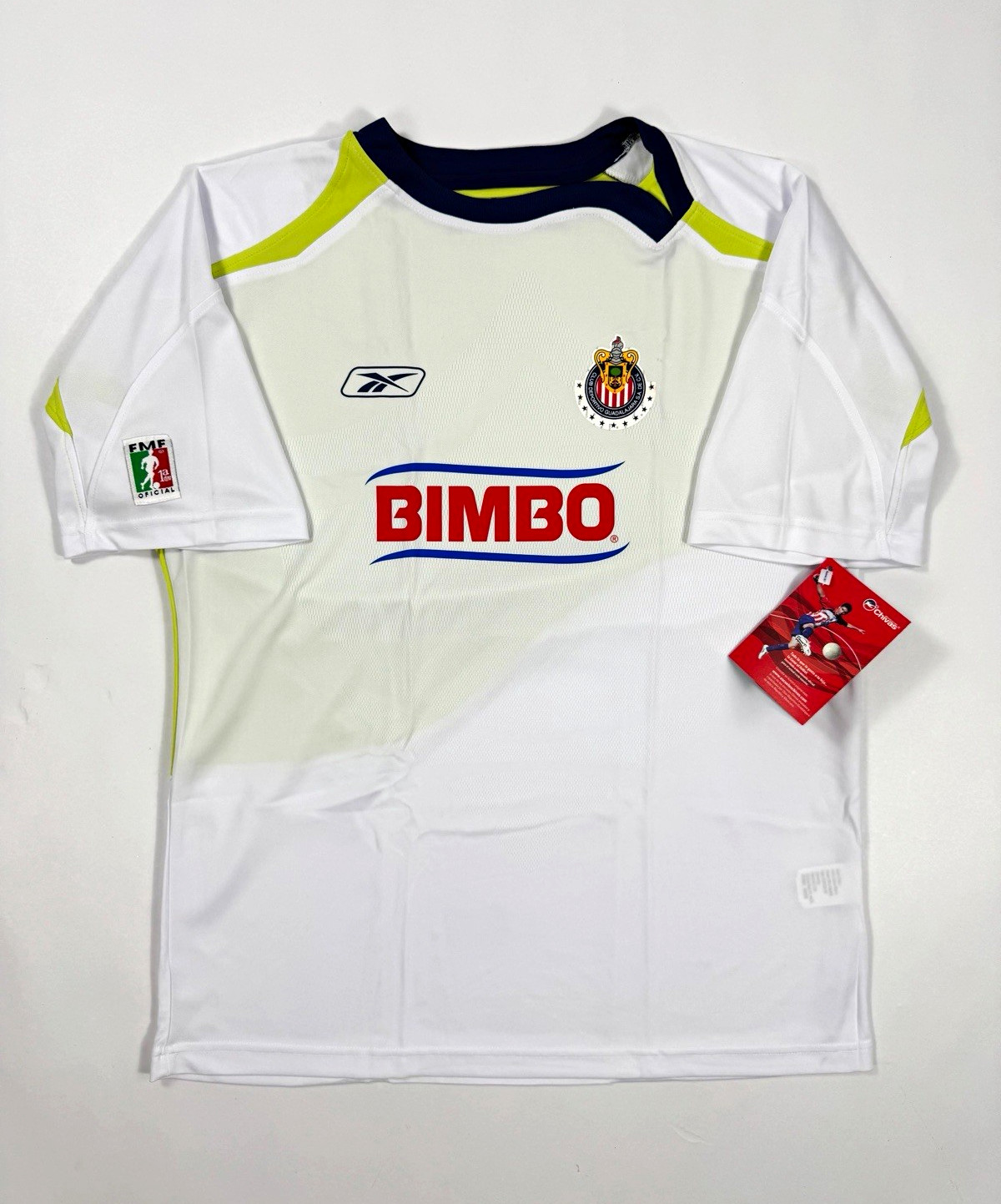 Reebok Chivas Club Deportivo Guadalajara Short Sleeve Soccer Jersey L White