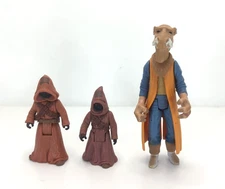 VNTG Star Wars Power Of The Force Saelt-Marae Yak Face & 2 Jawa Toy Figures Used