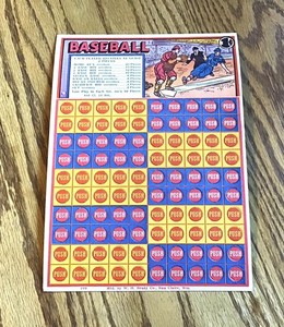 1940s Baseball 1cent Push Tab Gambling Board Minty W H Brady Co