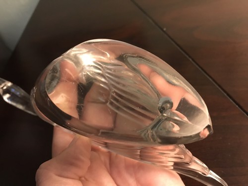 LEAD CRYSTAL SWAN FIGURINE STATUE DESK ART SCULPTURE - Picture 5 of 5