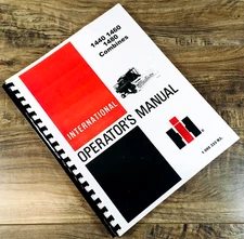 International 1440 1460 1480 Combine Operators Owners Maintenance Manual Shop