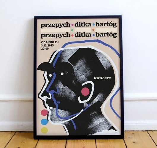Przepych, Ditka, Barłóg, original gig poster, concert, punk noise dada, music