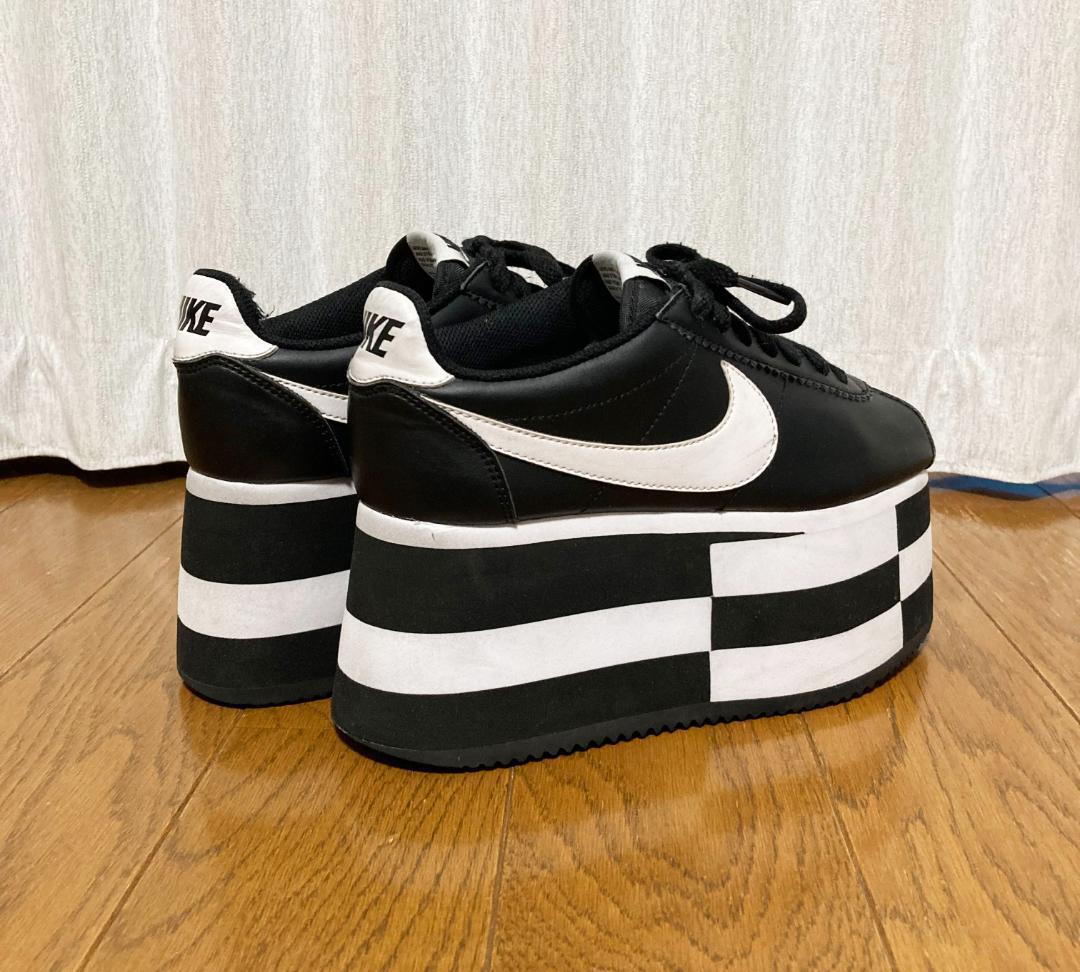 Nike Cortez Platform Comme des Garcons Check Black Women's Size