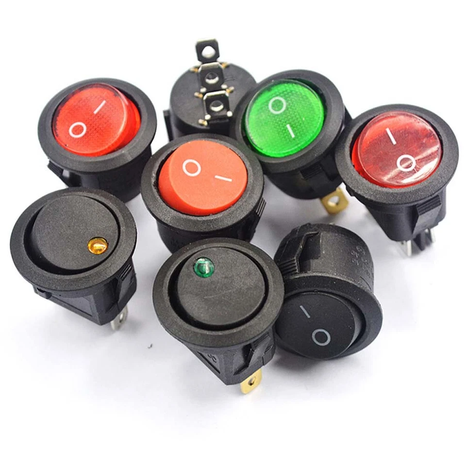 20mm 6A/250V 10A/125V ON/OFF Push Button Power Round Rocker Switch 2/3/4/6Pin - Image 4 of 4