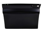 Black RH 64-66 Chevy C/K truck front door with matching leather side panels and small white gas cap opening.