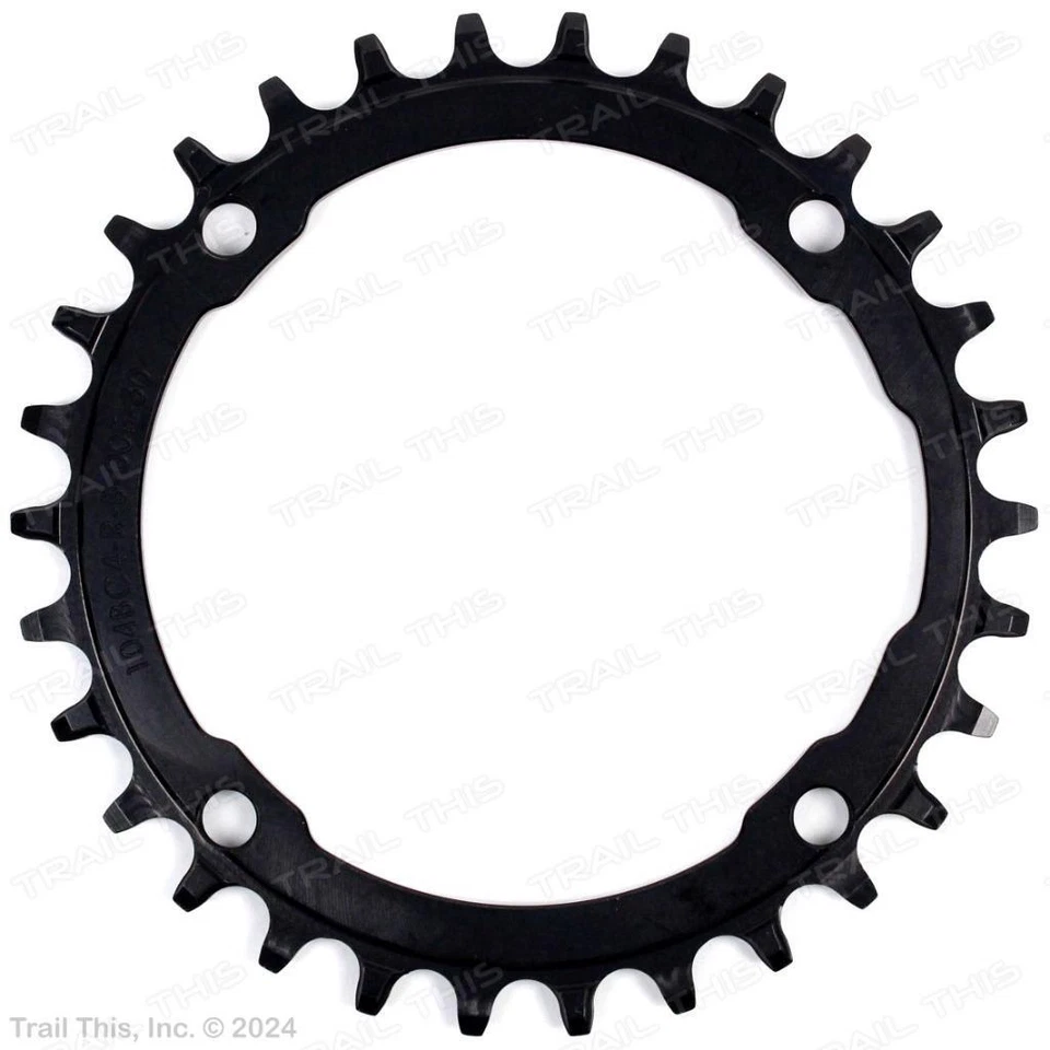 Plato Wolf Tooth 30T x 104 BCD 4 pernos Drop-Stop bicicleta - negro Foto 2 de 4