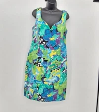 Rare A.J. Bari Vintage 80s Fully Sequined Abstract Caribbean Print Vibrant ~14