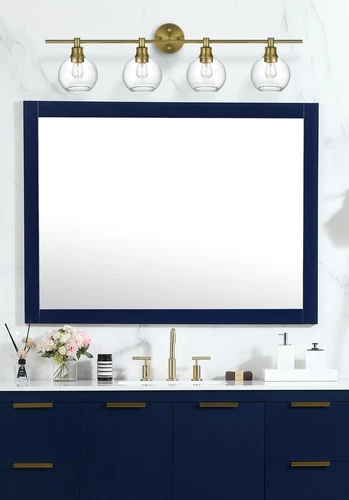 Living District Collier 4 Light Satin Gold And Clear Glass Wall Sconce - Picture 2 of 8