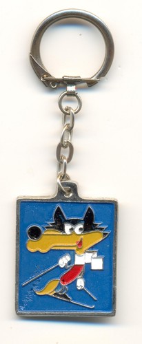 OLYMPIC 1984 Sarajevo VUCKO wolf official mascot keychain Blue color type. - Picture 4 of 6
