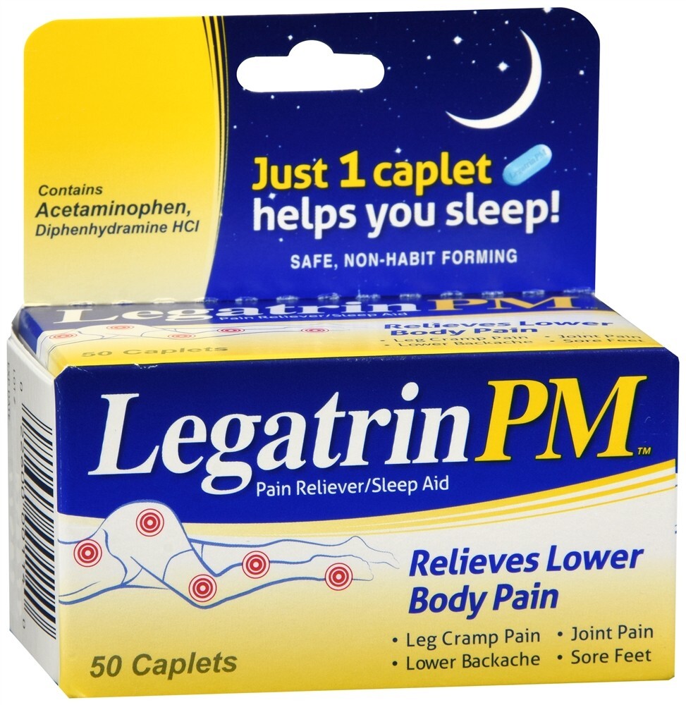 legatrin pm 50 caplets bottle only no box
