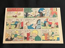 #TH05a HI AND LOIS by Mort Walker Lot of 2 Sunday Tabloid Half Page Strips 1969