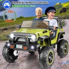 Kids Ride On Truck Car 24V 4WD/2WD Switchable 2 Seater 3 Speeds LED Lights Gift-