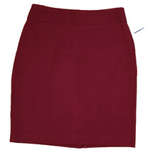 Investments Women's Pencil Skirt Maroon Red Stretch Knit Size 8p Office Career