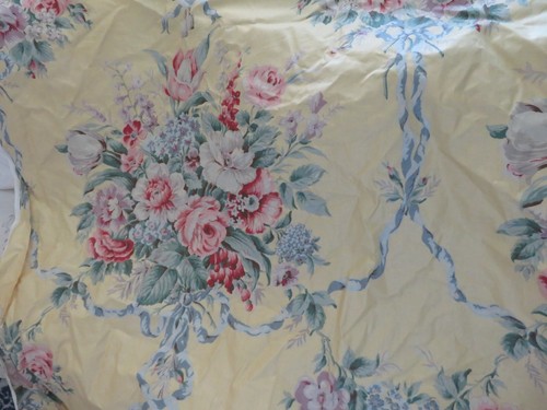 LARGE PC. Vintage Ralph Lauren Fabric Off the Bolt Never Used PINK ROSES & BOWS - Picture 7 of 17