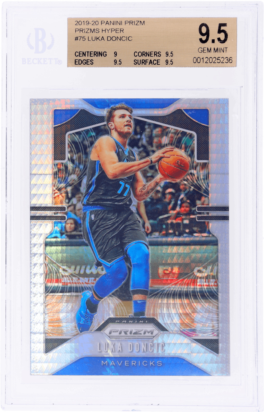 2019 Panini Prizm Luka Doncic Hyper Prizm #75 BGS 9.5