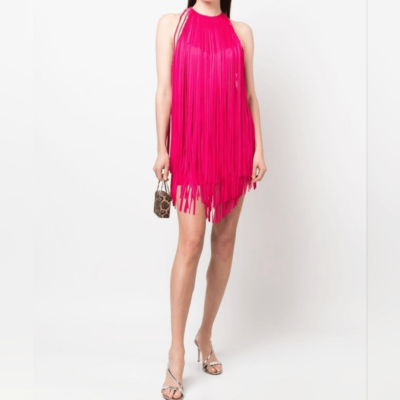 ALEXANDRE VAUTHIER Choker Hot pink fringe sleeveless mini dress Size 4 S NEW | eBay ALEXANDRE VAUTHIER Choker Hot pink fringe sleeveless mini dress Size 4 S NEW | eBay