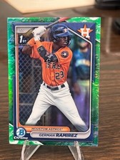 2024 BOWMAN CHROME SAPPHIRE GREEN REFRACTOR 1ST PROSPECT GERMAN RAMIREZ ASTROS