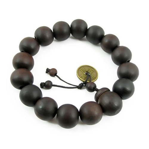 Men's Wooden 12MM Buddha Buddhist Prayer Beads Tibet Mala Bracelet# - Picture 3 of 7